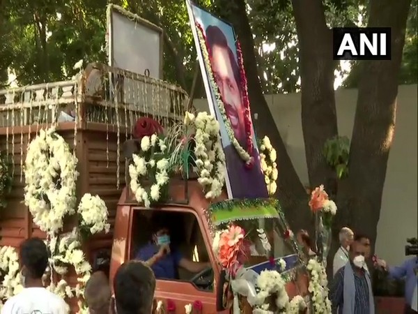    Mortal remains of Union Minister and LJP leader Ram Vilas Paswan, being brought out of his residence on Friday.