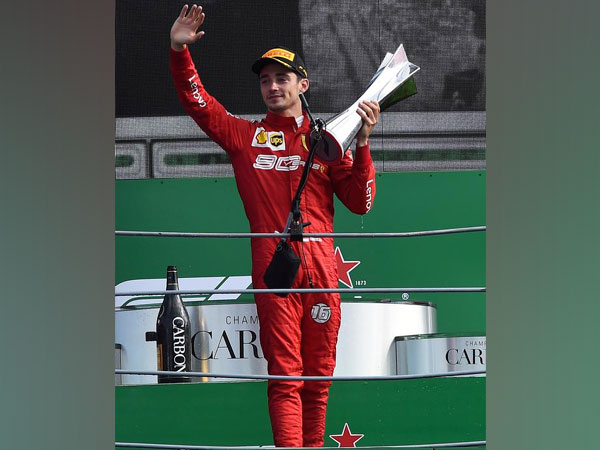 Ferrari driver Charles Leclerc with Italian Grand Prix title