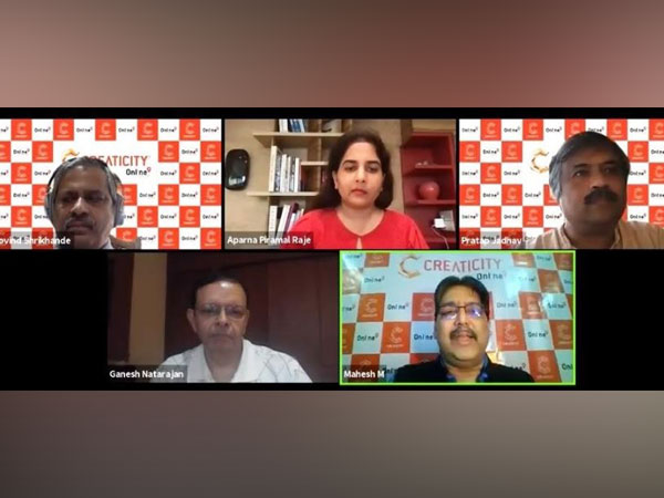 Mahesh M - CEO Creaticity addressing the panelists during the launch of the eCommerce platform