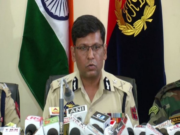 IGP (Jammu Zone) Mukesh Singh addressing a press conference in Jammu on Monday. Photo/ANI