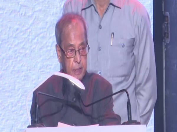 Former President Pranab Mukherjee at an event in the national capital on Saturday. Photo/ANI