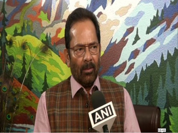 Union Minority Affairs Minister Mukhtar Abbas Naqvi speaking to ANI in New Delhi on Saturday. Photo/ANI