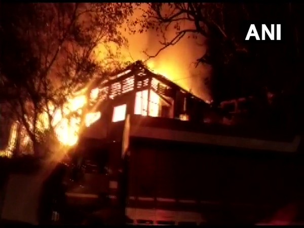 A fire that broke out at Sassoon Dock in Mumbai's Colaba here on Sunday.