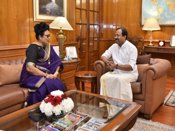Fijian minister Veena Bhatnagar and MoS MEA V Muraleedharan in New Delhi on Tuesday.