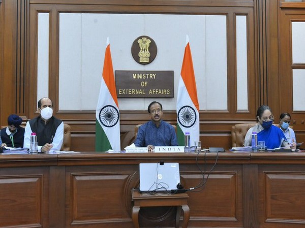 MoS MEA V Muraleedharan participating in the 27th ASEAN Regional Forum ministerial meet on Saturday. (Photo source: V Muraleedharan Twitter)