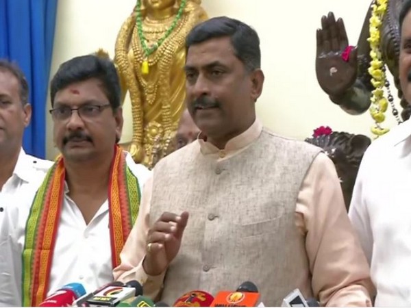 BJP national general secretary Muralidhar Rao speaking at a press conference in Chennai on Wednesday. Photo/ANI