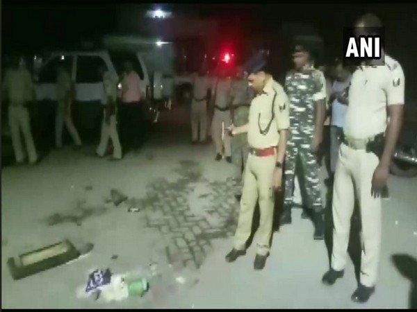 Police officials investigating the accident site at Muzaffarpur. Photo/ANI