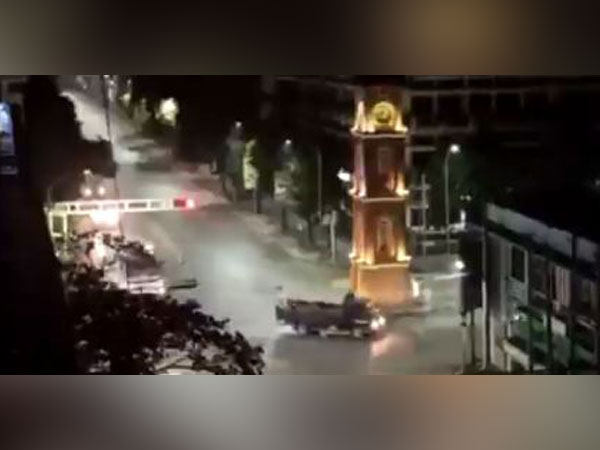 A video grab of the movement of the military in Myanmar.