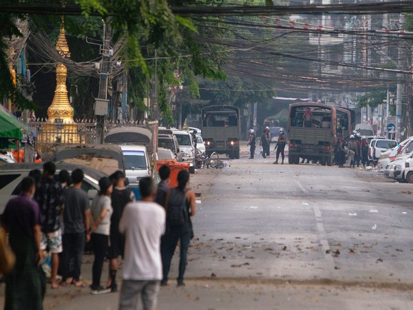 Myanmar security forces in SanChaung district. (Photo credit: Reuters)