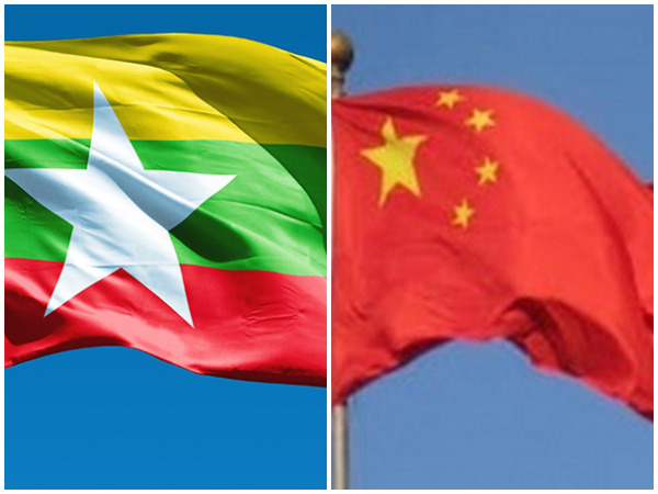 Myanmar and China flags