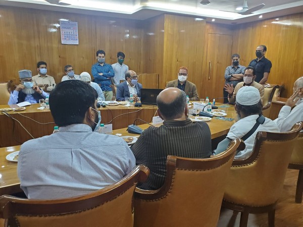Union Minority Affairs Minister Mukhtar Abbas Naqvi on Tuesday attending Haj Committee meeting. (Mukhtar Abbas Naqvi twitter)