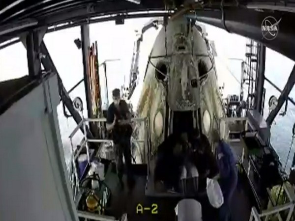 SpaceX capsule has been opened and NASA astronauts have been brought out of spacecraft (Picture credit: NASA)