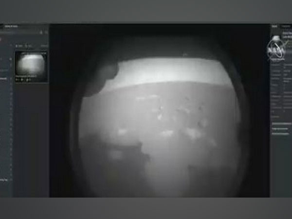 Just minutes after landing on Mars, NASA's Perseverance rover sent back this image to Earth.