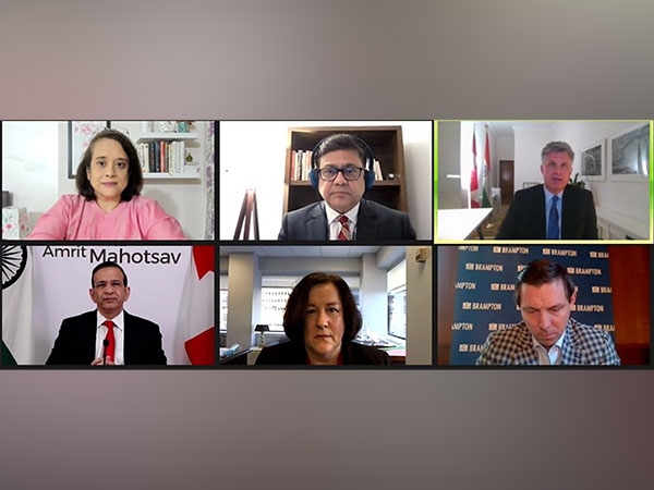 NASSCOM officials with Canadian diplomat and representatives at a virtual event organised to discuss NASSCOM's Launchpad programme.