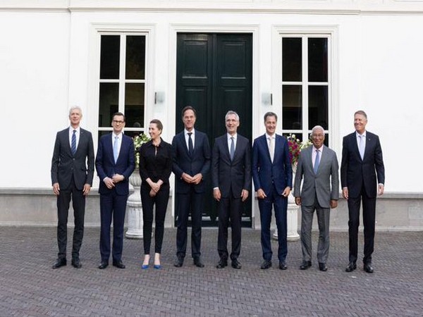 NATO Secretary-General Jens Stoltenberg with defense ministers of Belgium, Denmark, Latvia, Netherlands, Poland, Portugal and Romania. (Twitter/Jens Stoltenberg)