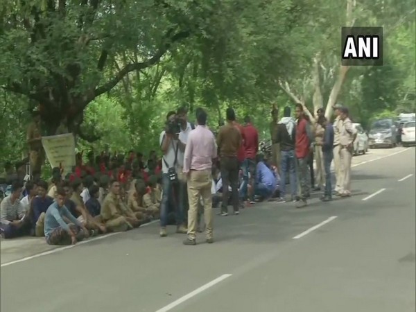 NCC cadre staging protest in Madhya Pradesh on Monday