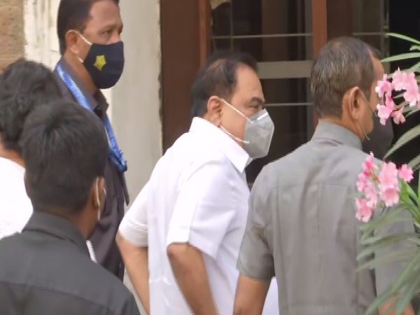 NCP leader Eknath Khadse arriving at the ED office in Mumbai on Friday. 