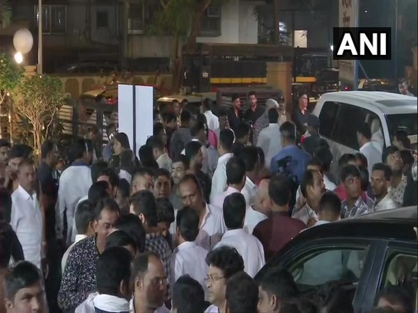 A visual from the meeting venue of NCP MLAs in Mumbai on Saturday.