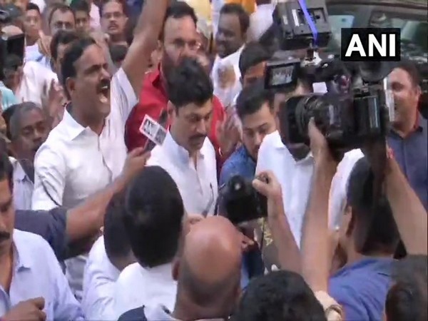  NCP leader Dhananjay Munde arrives at YV Chavan Centre for party meeting on Saturday evening. (Photo/ANI)