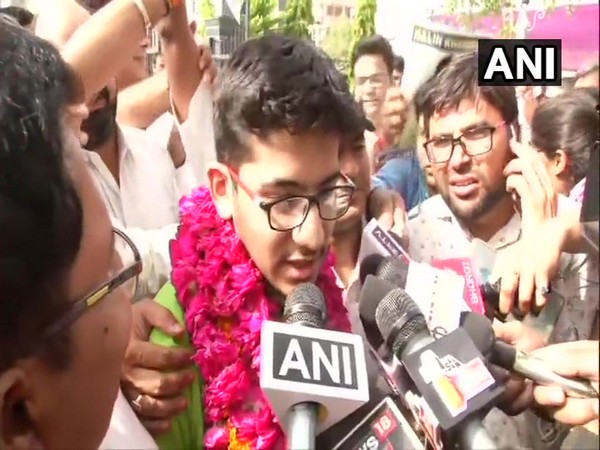 Nalin Khandelwal, topper of NEET exam speaking to reporters in Jaipur, Rajasthan on Wednesday.