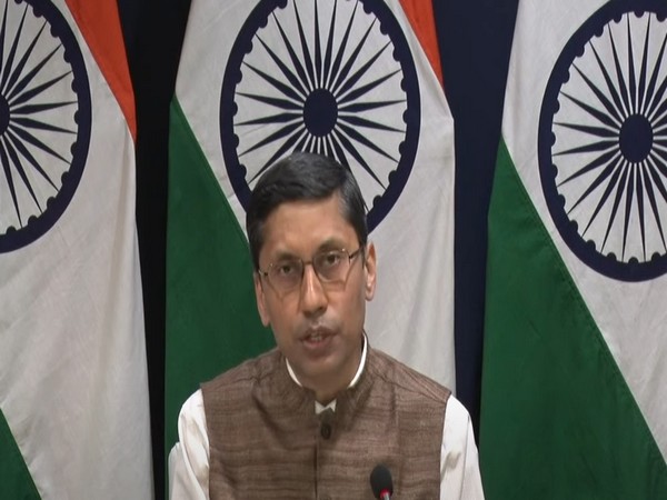 MEA spokesperson Arindam Bagchi speaking at a media briefing on Friday.