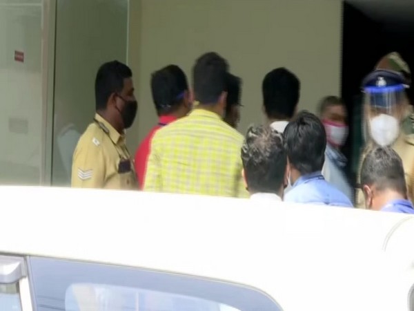 The NIA team with Sarith PS in Thiruvananthapuram on Tuesday. [Photo/ANI]