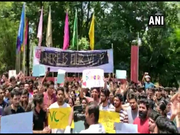 Protest led by students of National Law School of India University. (Photo/ANI)
