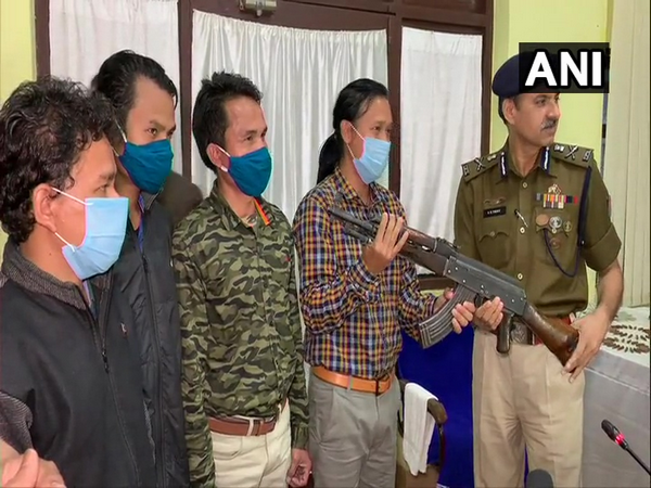 Four NLFT cadres surrendered before DGP VS Yadav at police headquarters in Agartala on Thursday.