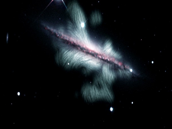 The magnetic field of a spiral galaxy (Image credit: Y. Stein, NRAO, SDSS, KPNO 0.9m, J. English, R.-J. Dettmar and A. Miskolczi, R.J. Rand, and J. Irwin) 