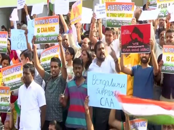 People participated in pro CAA march in Bengaluru on Sunday [Photo/ANI]