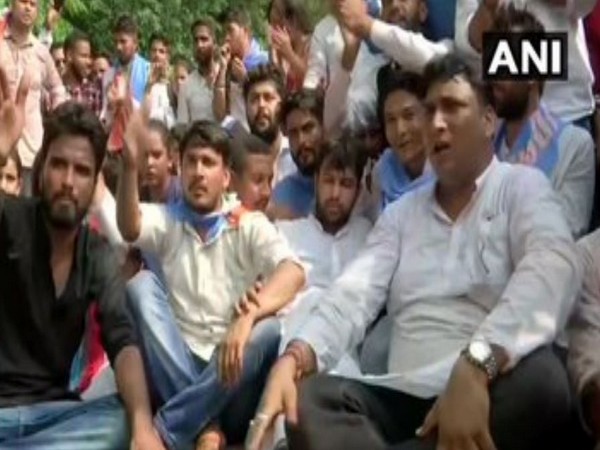 NSUI workers protesting against Uttarakhand government in Dehradun on Saturday. Photo/ANI