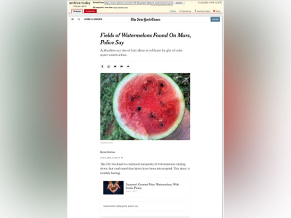 Fields of watermelons found on Mars (Photo Credit - The New York Times)