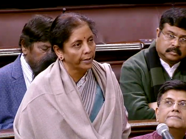 Finance Minister Nirmala Sitharaman on Friday laid the Economic Survey 2019-20 in Parliament. Photo/ANI