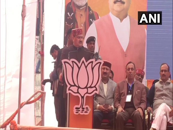 Bharatiya Janata Party (BJP) national president JP Nadda in Himachal Pradesh on Thursday. Photo/ANI