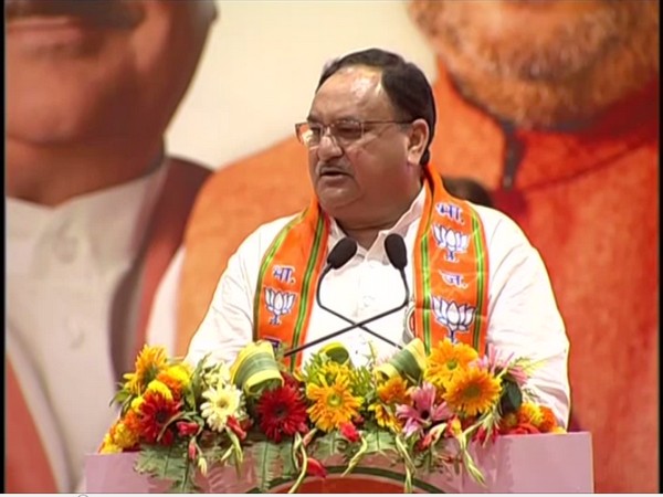 BJP working President JP nadda speaking in Varanasi on Saturday (Photo/ANI)