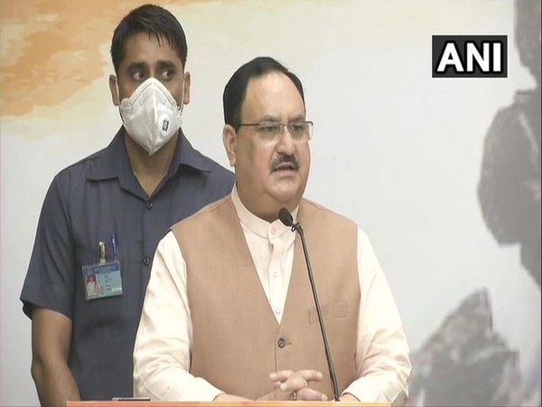 BJP President JP Nadda paying tribute to soldiers who fought in the Kargil war on Sunday. [Photo/ANI]