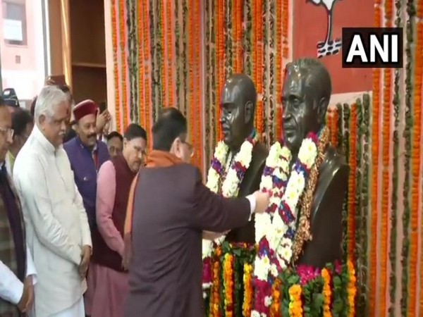BJP chief JP Nadda paying tribute to Pandit Deendayal Upadhyaya on Tuesday.
