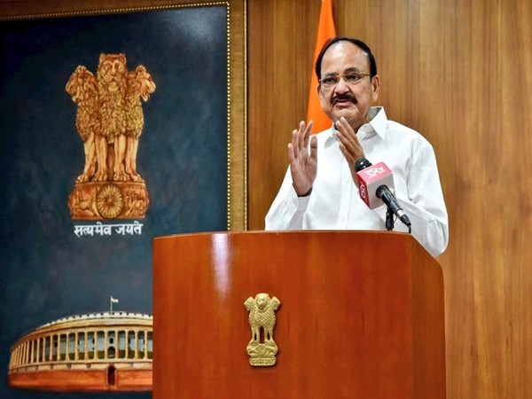 Vice President M Venkaiah Naidu speaking at a virtual commemorative meeting held to pay respects to late MP Veerendra Kumar. (Photo-Twitter)