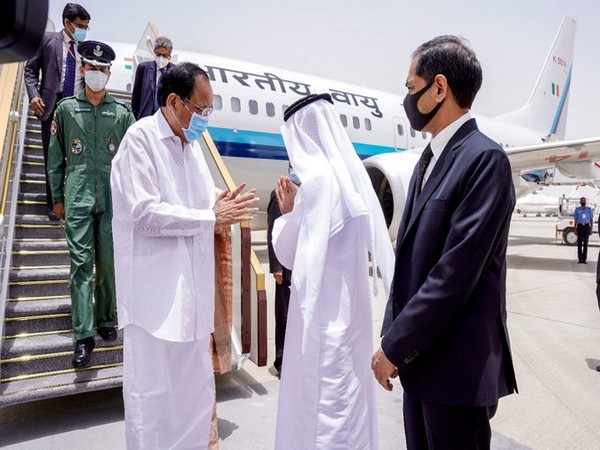 Vice President Venkaiah Naidu arriving in UAE earlier today