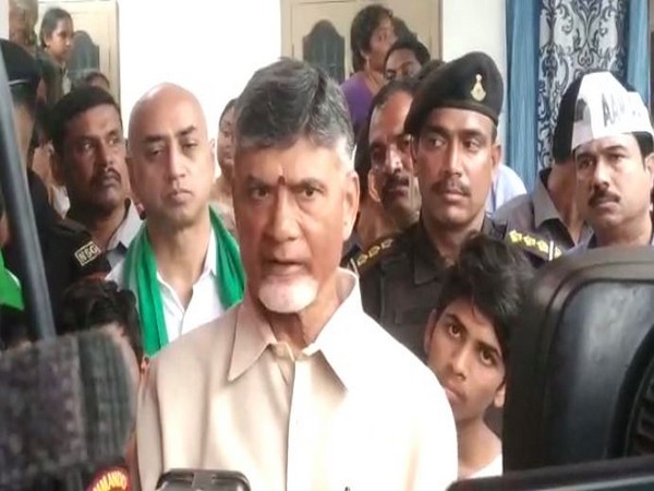 TDP chief N Chandrababu Naidu speaking to reporters in Amaravati on Monday. photo/ANI