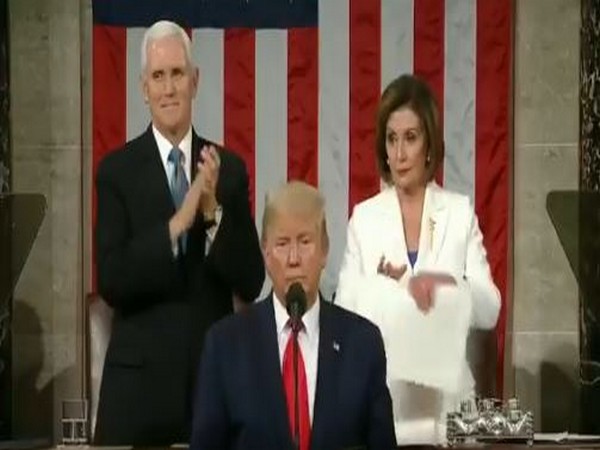 House Speaker Nancy Pelosi tearing President Donald Trump's address after his speech (File pic)