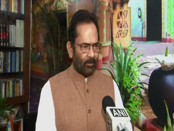 Union Minister Mukhtar Abbas Naqvi speaking to ANI. (Photo/ANI)