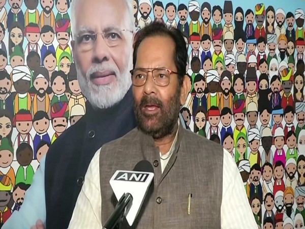 Union Minister Mukhtar Abbas Naqvi speaking to ANI in New Delhi on Wednesday. [Photo/ANI]