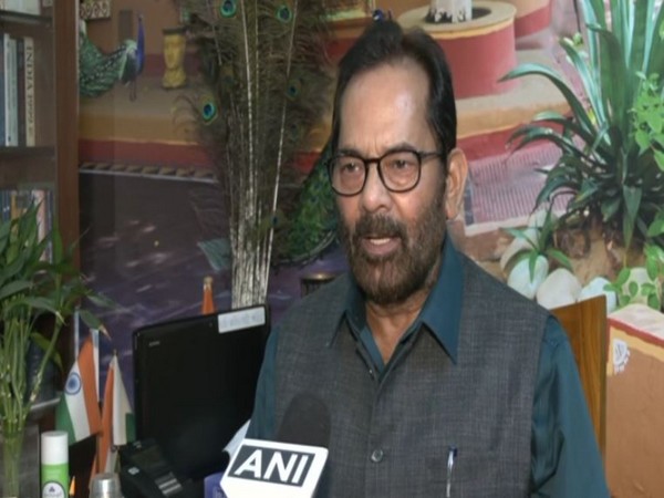 Union Minister Mukhtar Abbas Naqvi speaking to ANI. (Photo/ANI)