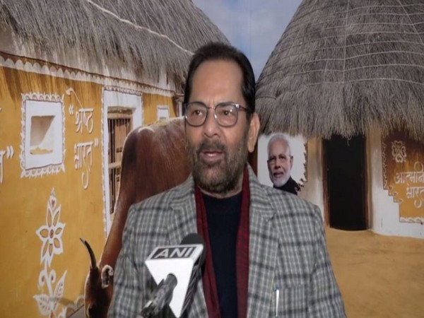 Union Minority Affairs Minister Mukhtar Abbas Naqvi speaking to ANI in New Delhi on Thursday [Photo/ANI]