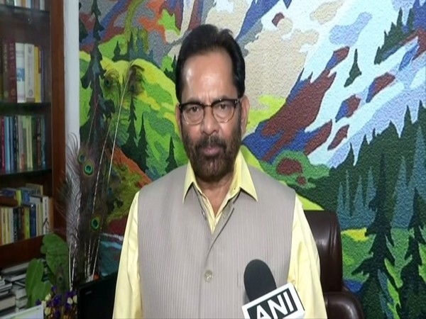 Union Minority Affairs Minister Mukhtar Abbas Naqvi speaking to ANI in New Delhi on Friday. Photo/ANI
