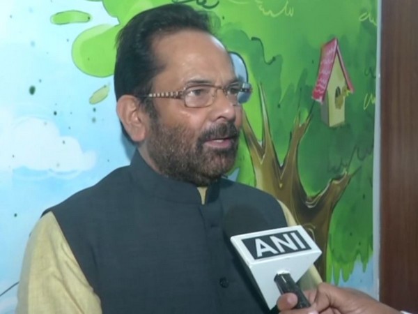 Union Minority Affairs Minister Mukhtar Abbas Naqvi speaking to ANI in New Delhi. Photo/ANI