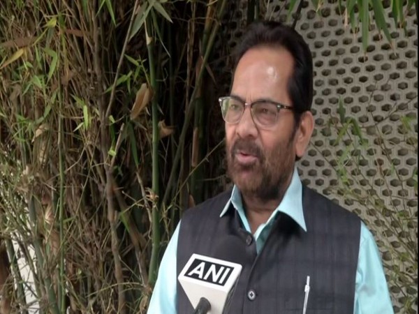 Union Minister Mukhtar Abbas Naqvi speaking to ANI in New Delhi on Sunday. Photo/ANI