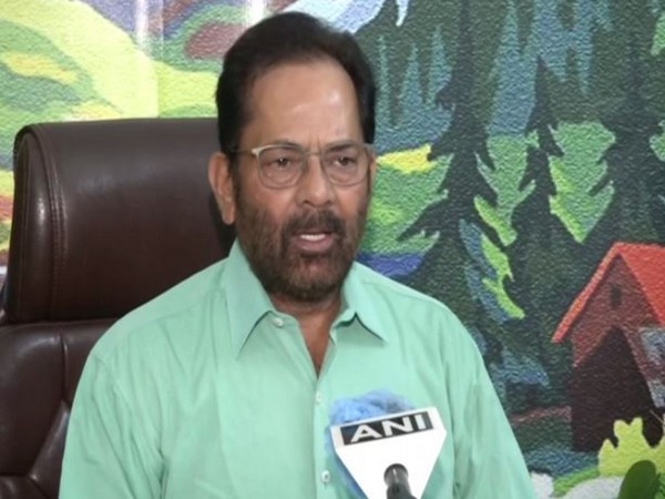 Union Minister Mukhtar Abbas Naqvi speaking to ANI in New Delhi on Wednesday. [Photo/ANI]