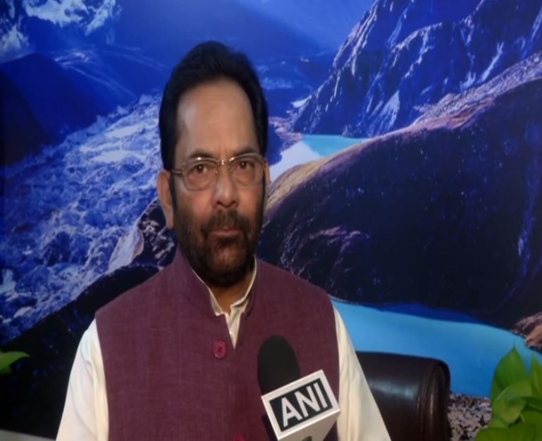 Union Minority Affairs Minister Mukhtar Abbas Naqvi speaking to ANI in New Delhi on Wednesday. Photo/ANI